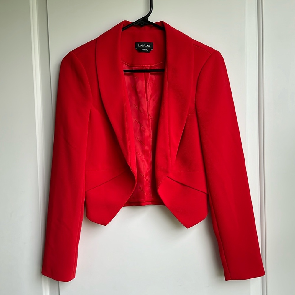 Bebe tailored red blazer. Size 2.